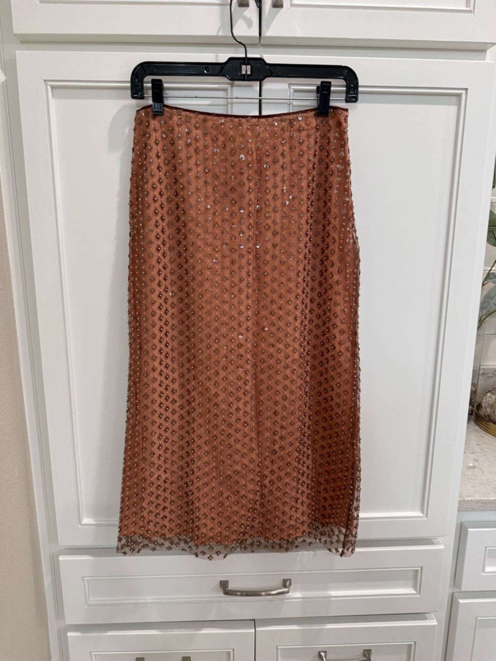 Zara Copper-Beaded Midi Skirt - Women's